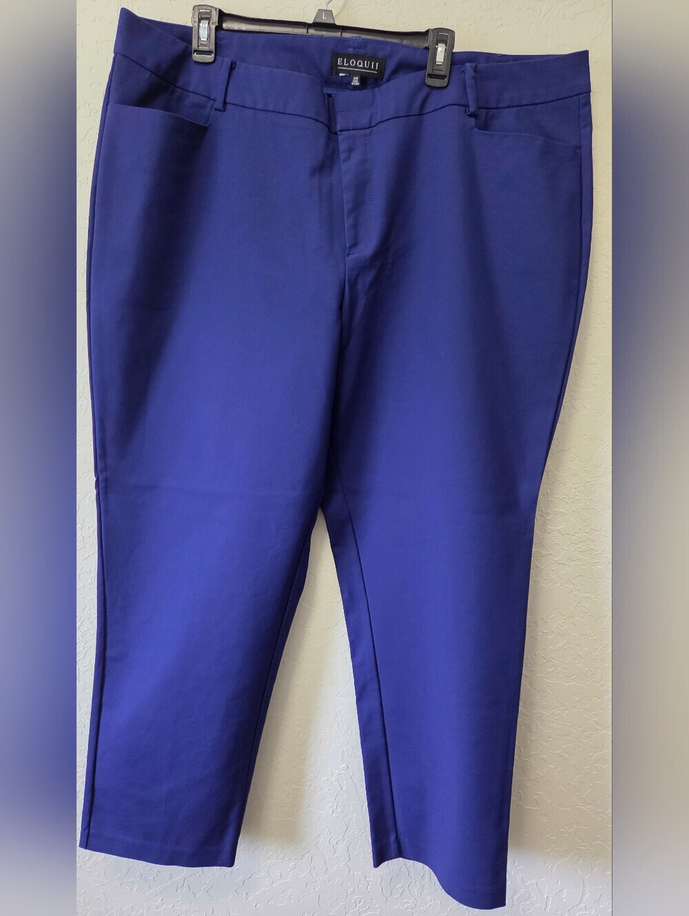 ELOQUII Kady Fit Double Weave Ankle Pants Cobalt Blue Plus Size 22 Career Office - Picture 4 of 14